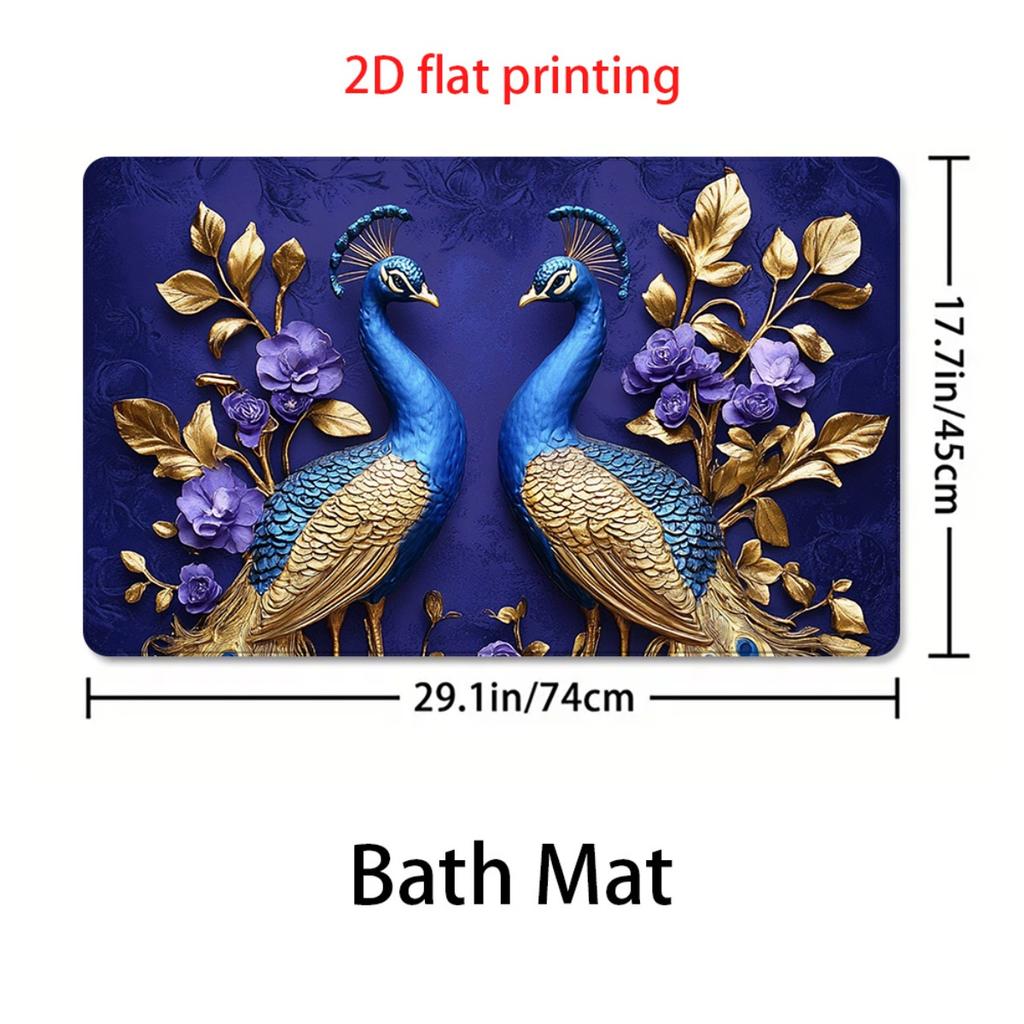 4Pcs Elegant And Gorgeous Shower Curtain Set with Non-Slip Bath Mat, Toilet Lid Cover, Contour Rug & 12 Hooks, Bathroom Decor
