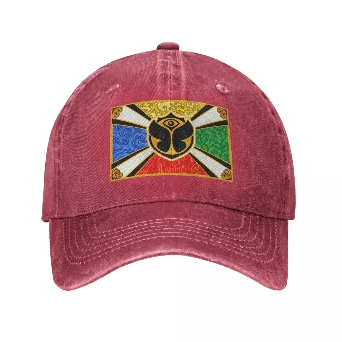 

Tomorrowlands Flag Unisex Women Baseball Caps Music Festival Distressed Denim Caps Hat Vintage Outdoor Workouts Sun Cap One Size
