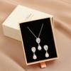 ZAKOL Elegant Imitation Zircon Zirconia Earring Necklaces Sets Exquisite Wedding Engagement Party Zircon Gift With Packaging Box
