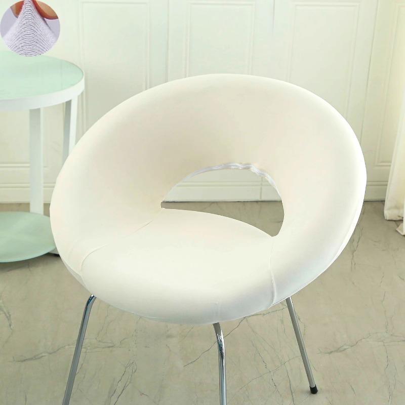 

Round Moon Saucer Chair Cover Arc-shaped Perforated Backrest Elastic Solid Color Folding Chair Cover Chair Protector