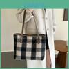 Trendy Street Style Woolen Tote Bag Large Soft Texture Zipper Closure Multiple Colors