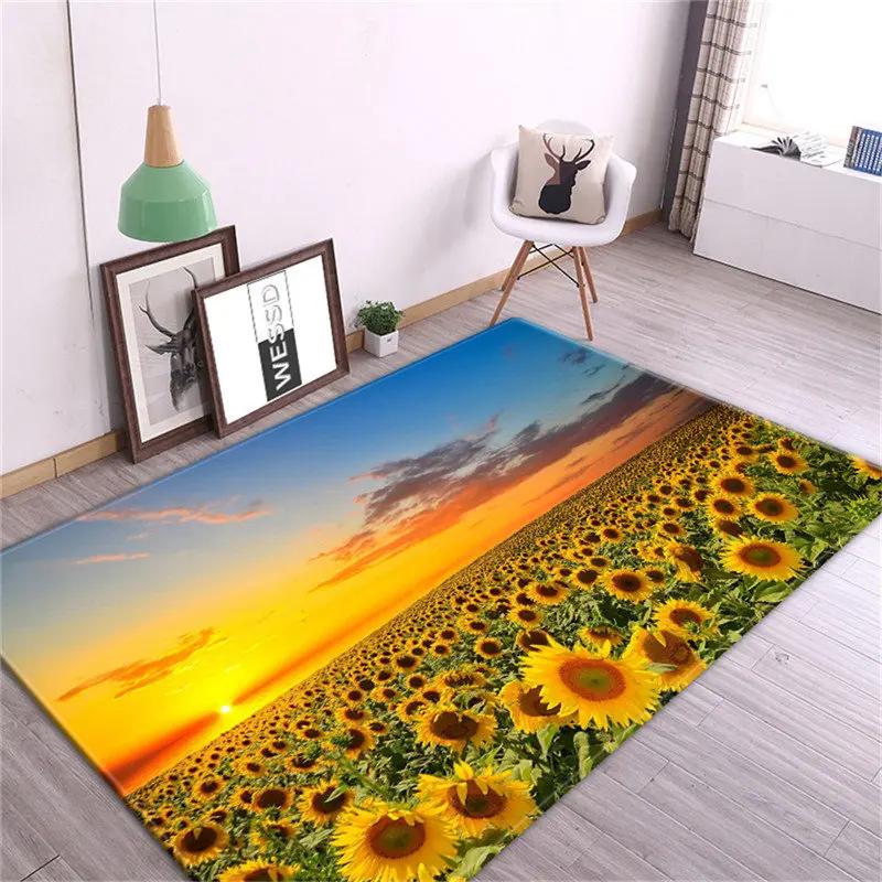 Sunflower Carpet Room Decoration Floor Mat Cute Flowers Nordic Rug Carpets for Bedroom Door Mats Entrance Kitchen Mat Floral Rug