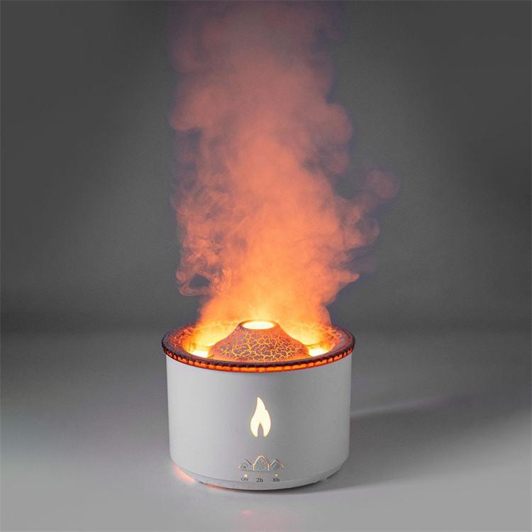 

Volcano Fire Flame Aroma Diffuser Aroma Treatment Air Humidifier 2 Color Remote Control Jellyfish Mist Flame Volcano Humidifiers UK Plug белый