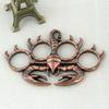Punk Style Anti-Attack Ring For Men Lobster Claw Design Large 4-Hole Connected Ring Fashionable Jewelry Accessory