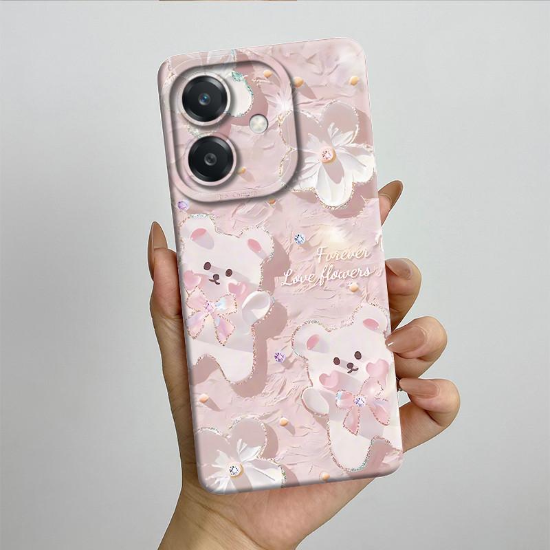 For OPPO A3 4G Phone Case A40 A40m CPH2669 CPH3669 Soft Silicone Sweet Painted Funda Coque Cartoon Printed Protective Back Cover