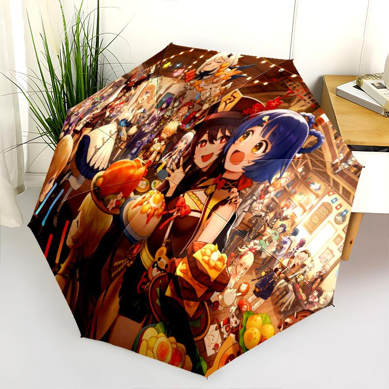 Bountiful Feast Folding Umbrella Durable Portable Umbrella Sun Umbrella Printing