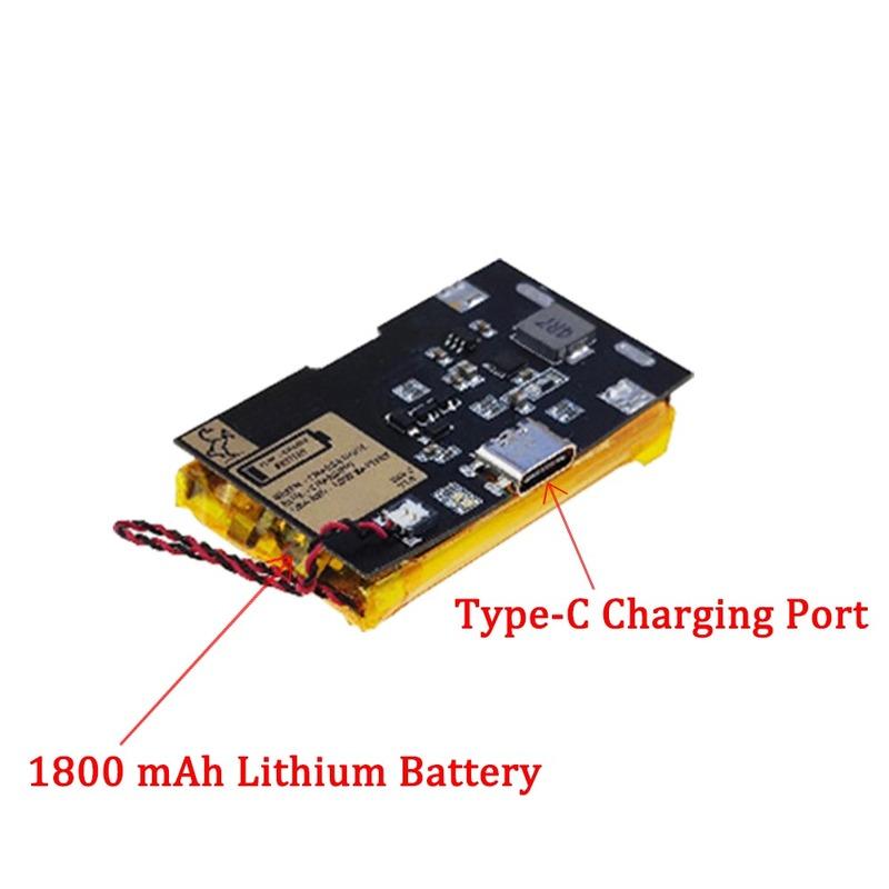 1800mAH Li-ion Rechargeable Battery Module For Game Boy Advance For GBA Highlight with Type-C Charging Port Battery Cover USB-C