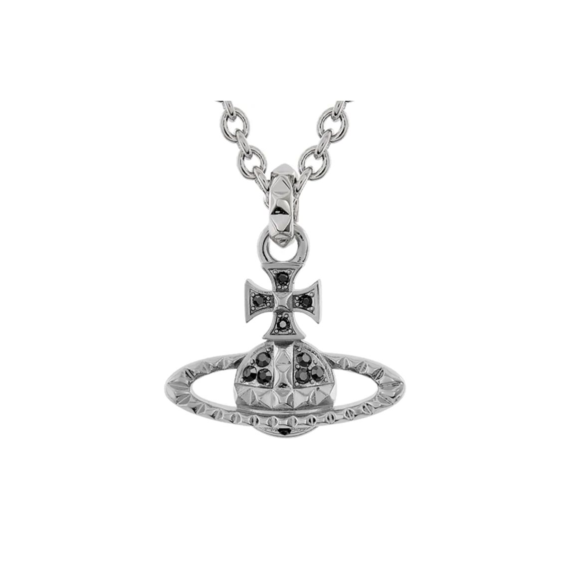 

Vivienne Westwood Mayfair Класичний Рельєфний Чорний Діамант Срібний Ланцюжок Родієве Срібло Намисто Обмежена Серія Чоловіче намисто 6302039W02W130 Box+Shopping Bag