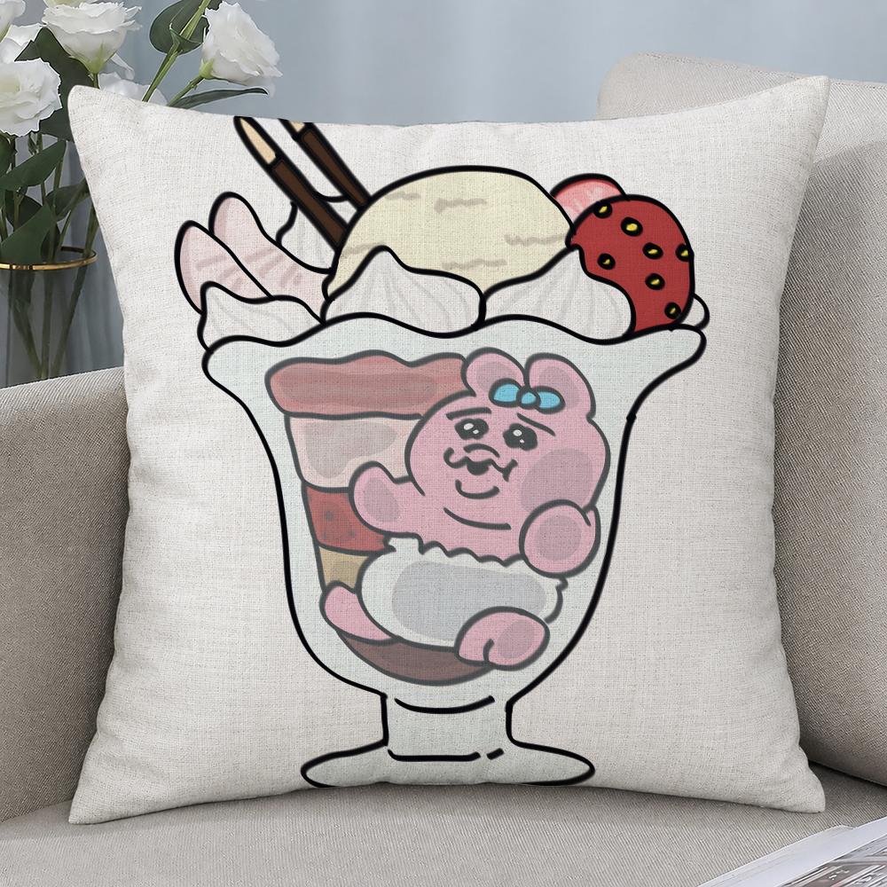 Character Opanchuusagi Cushion Cover Cushion Covers Natural Linen Breathable Sofa Bedroom Decor Pillowcase