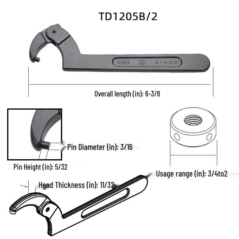 OLOMM Crescent C-Type Hook Wrench