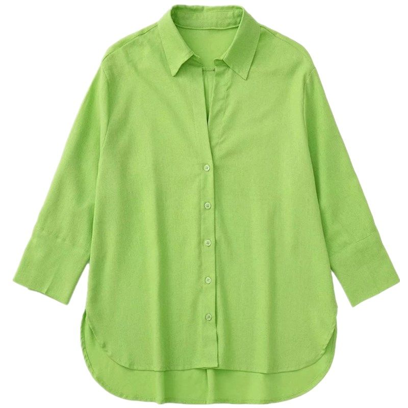 Ur Women's Spring Clothing Fashion Casual Long Sleeve Linen Shirt