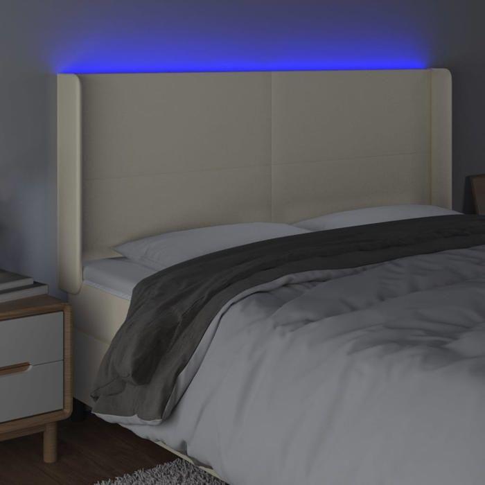 Maison Exclusive - Tête de lit à LED Crème 203x16x118/128 cm Similicuir