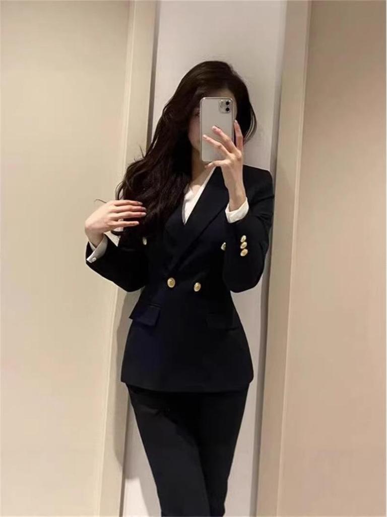 Women's Non-Iron Professional Suit Set – Ideal for College Interviews, Formal Wear, and Commutes. Two-Piece High-End Set for Spring and Autumn.