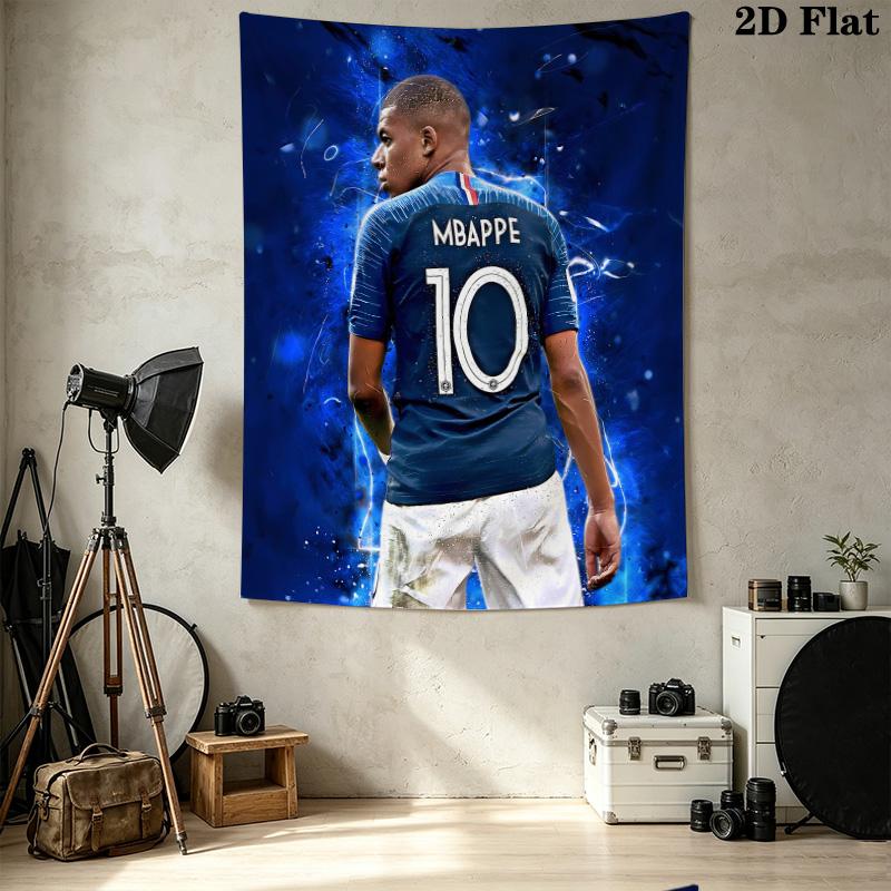 Mbappe Wall Tapestry Aesthetic Wall Hanging Printed Fabric Blanket Decorative Tapestries For Bedroom Living Room Home Decor