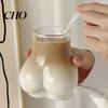 Anti-Vergilbende Glas Tasse 450ML Po-förmige Tasse, Neuartiges Trinkglas, Lustige Körperkunst Whiskey Stabile Basis Kaffeetasse für Junggesellen Junggesellinnen