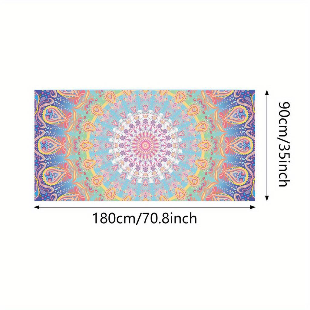 Quick-Dry Tropical Mandala Beach Towel | Soft, Absorbent & Lightweight | Fantasy Woven Towel for Travel & Poolside