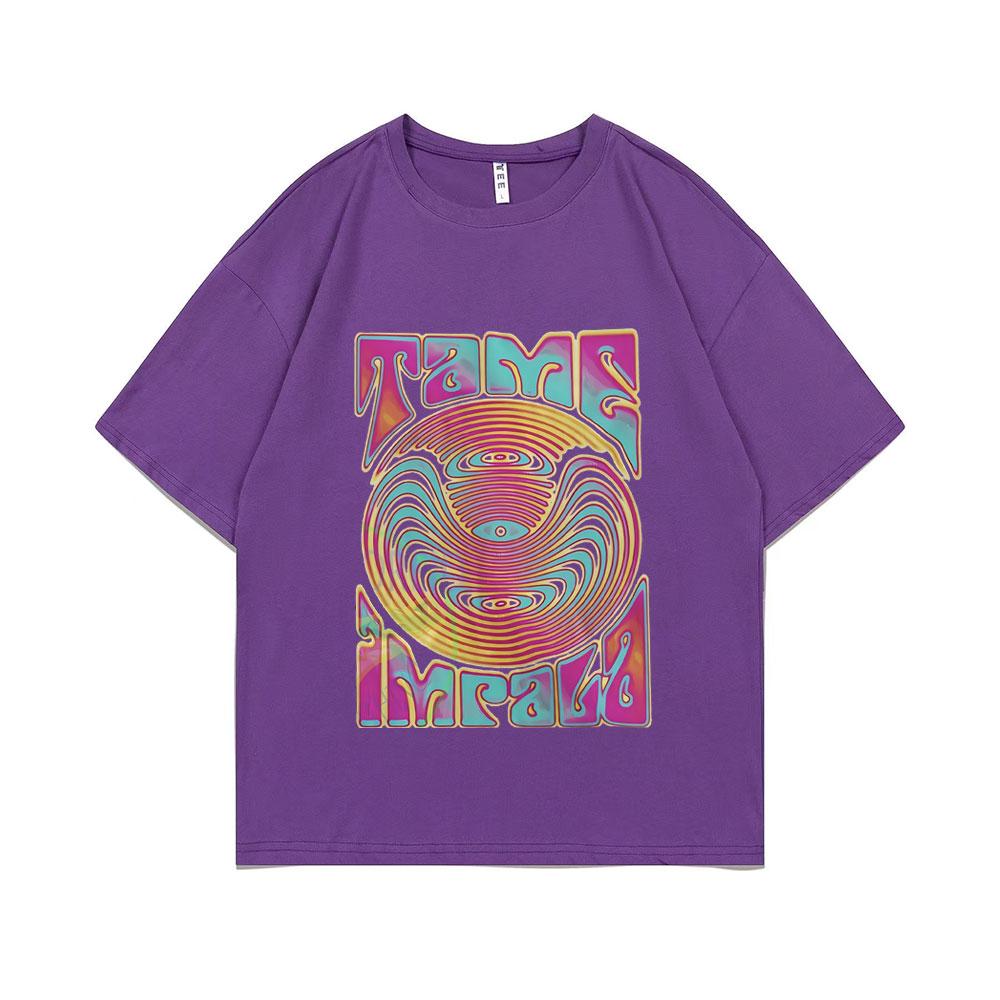 Tame Impala Band Graphic Tshirt Men Women Vintage Oversized Streetwear Men's Lndie Pop Rock Music T Shirts Male Cotton T-shirts