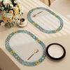 Double-Sided Oval Pvc Leather Placemats With Gold Edges Waterproof Heat-Resistant Dining Mats Home Hotel Use