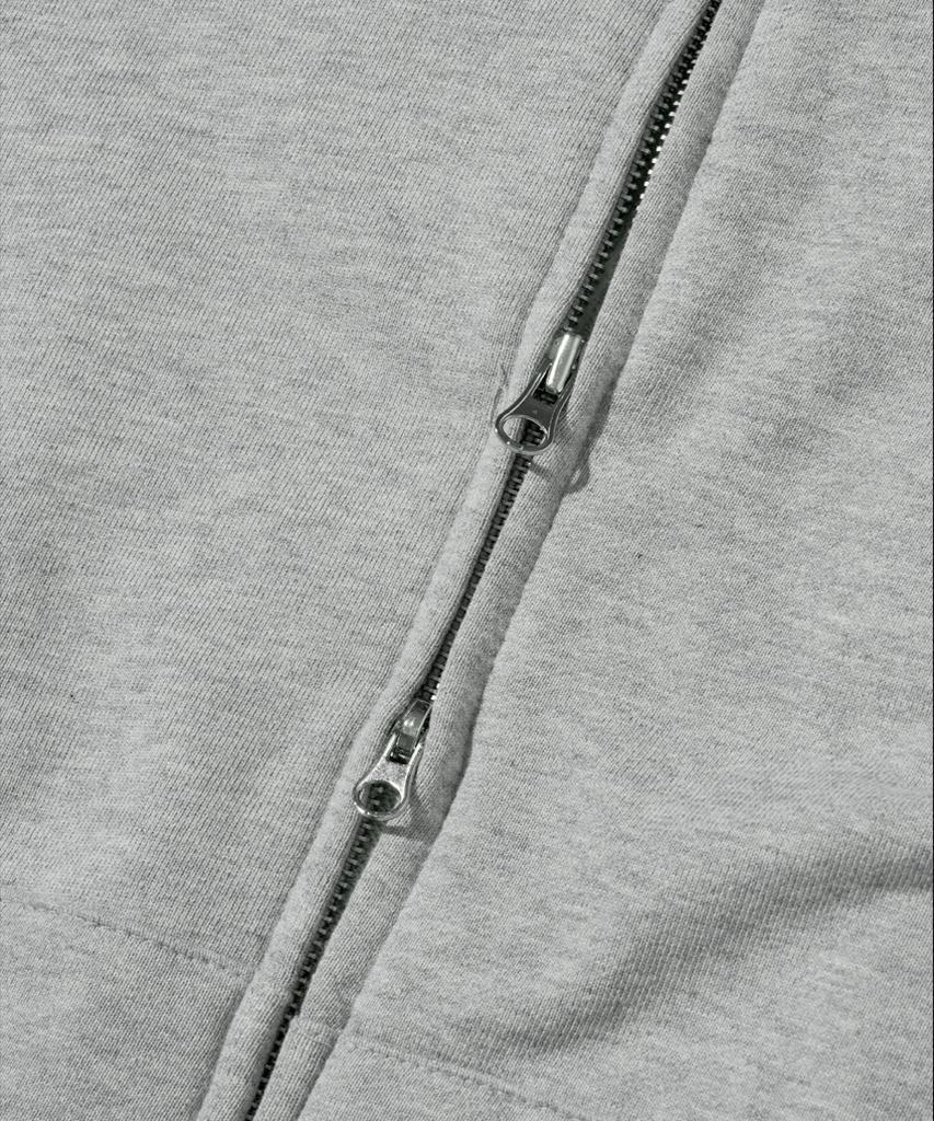 Pages Is Ii Basic Two-Way Zip-Up Hoodie Gray