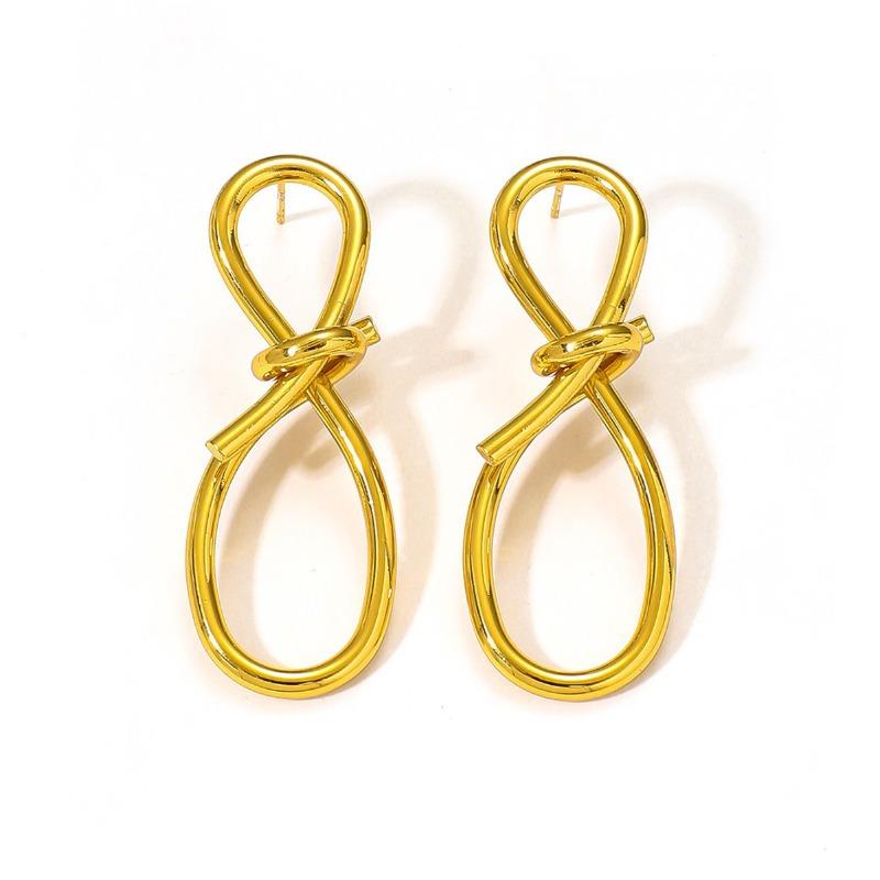 

French Vintage Minimalist Knot Dangle Earrings, Elegant Unique Versatile Trendy Design for Women United States