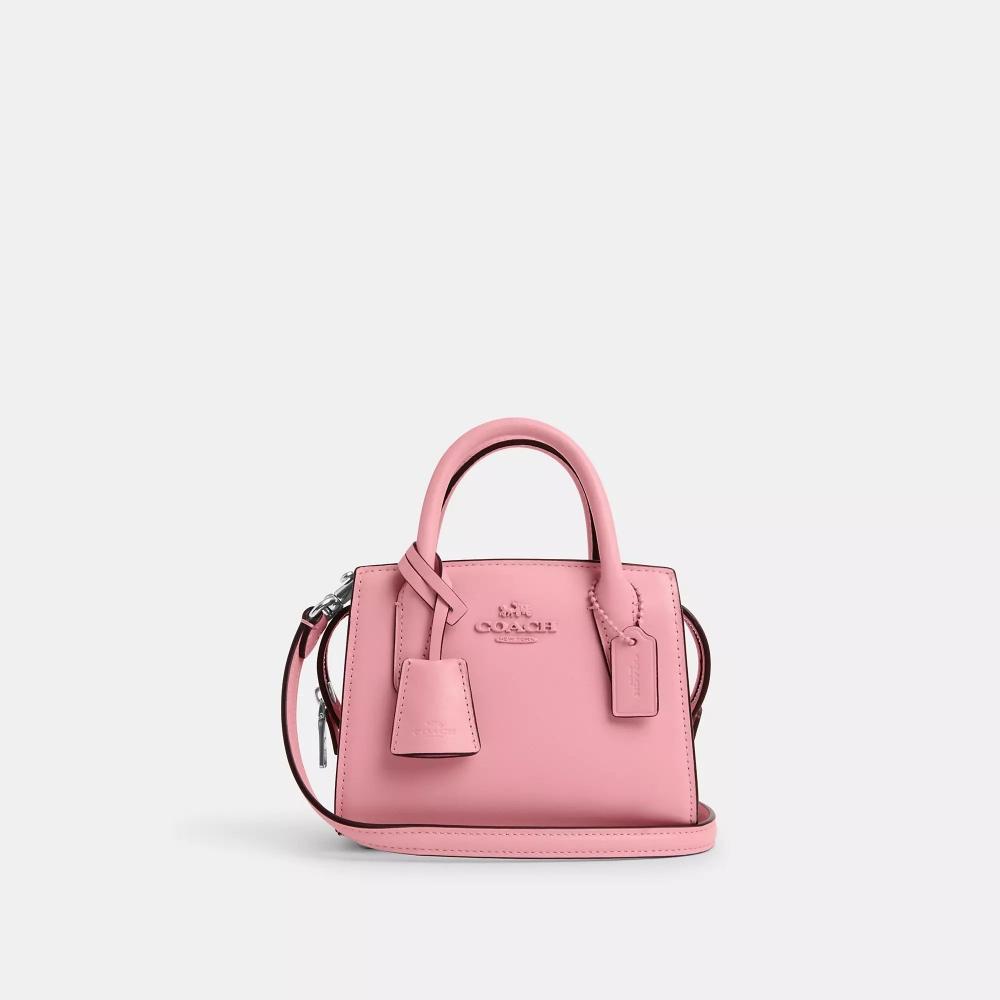 

Мини-сумка Coach Andrea серебряный цветок розовый