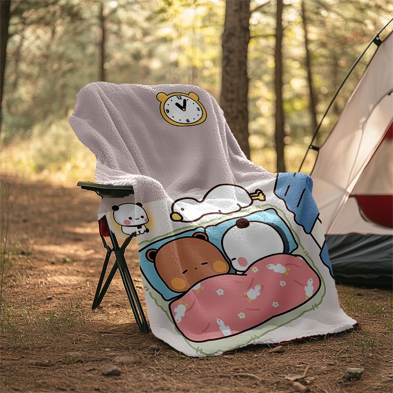 1pc Yier BuBu Bear3 Theme Blanket - Digital Print, Polyester, Cozy for All Seasons, Perfect for Outdoor, Camping, and Travel