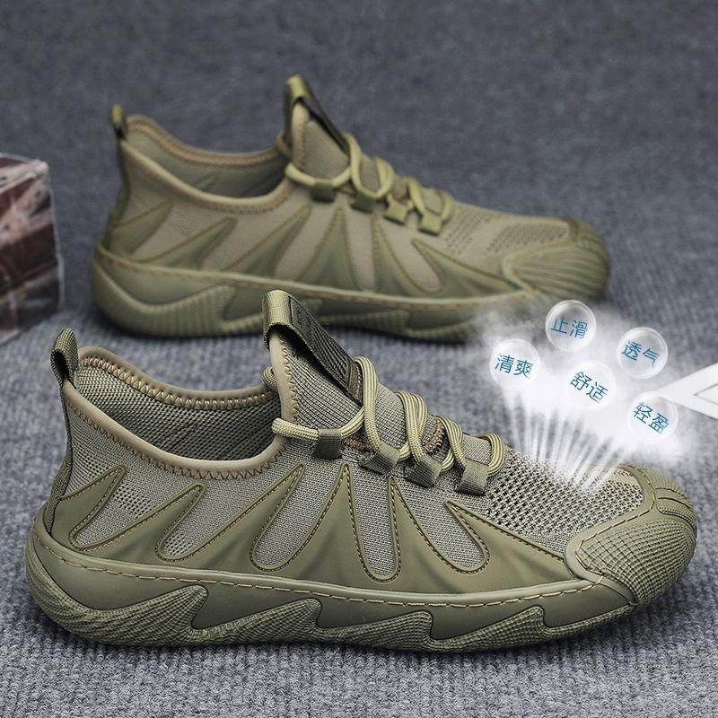 New breathable soft sole trendy dad shoes black blue work men's shoes running casual sneakers