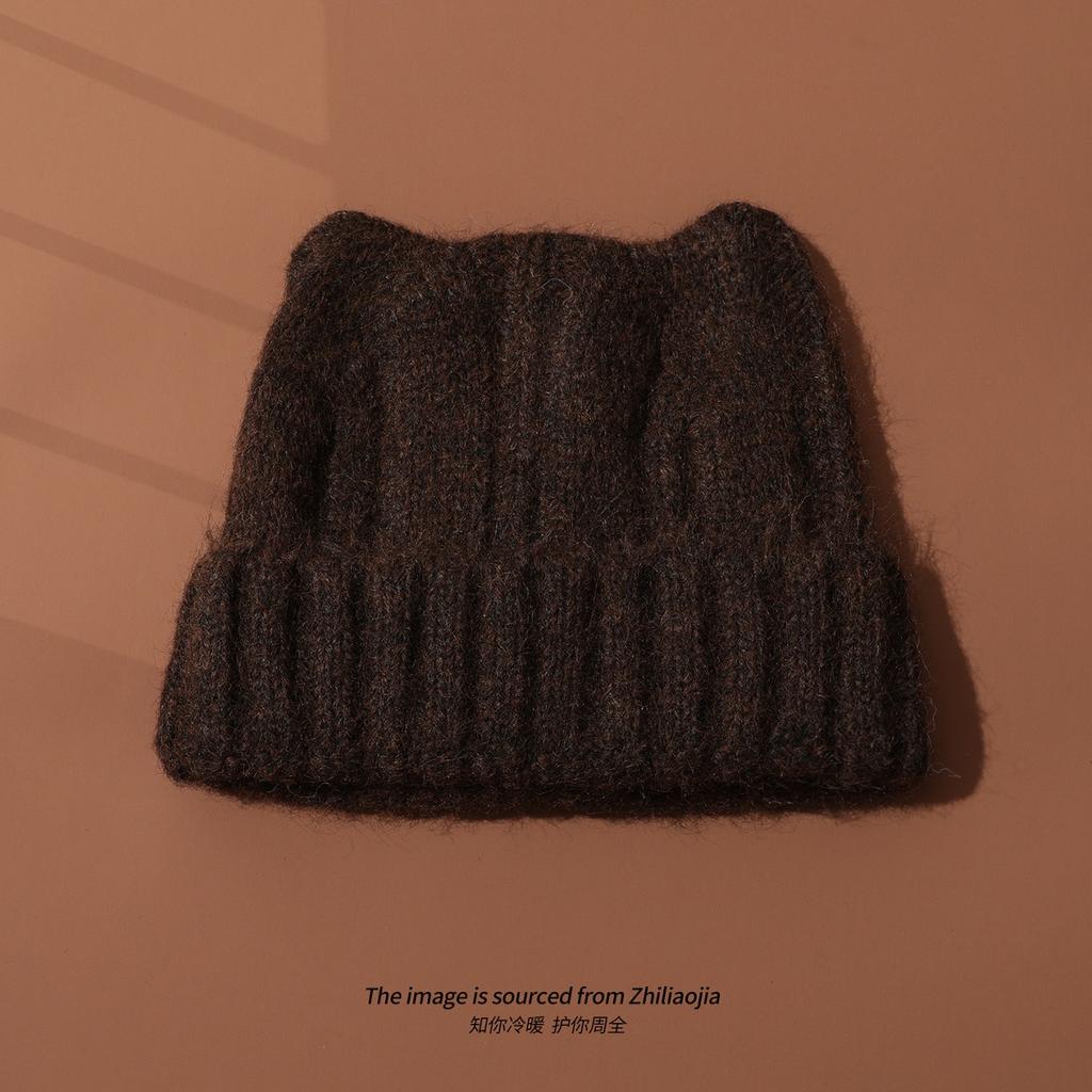 Wool knitted Japanese cute cat ears wool hat women's warm ear protection fashion cold hat shows a small trend