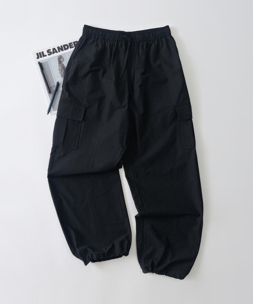 ANALOG MOOD Semi-Wide String Cargo Pants (Black)