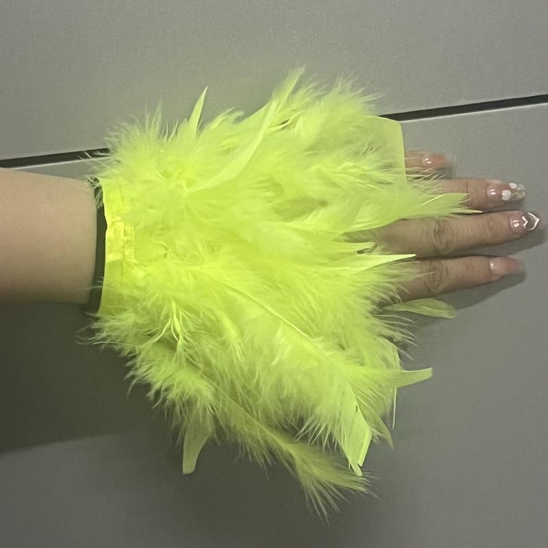 Straußenfeder-Armspange für Damen Feder-Armspangen für das Handgelenk Elegantes Feder-Schnapparmband Nagel-Foto-Manschetten Hemdmanschetten mit Feder