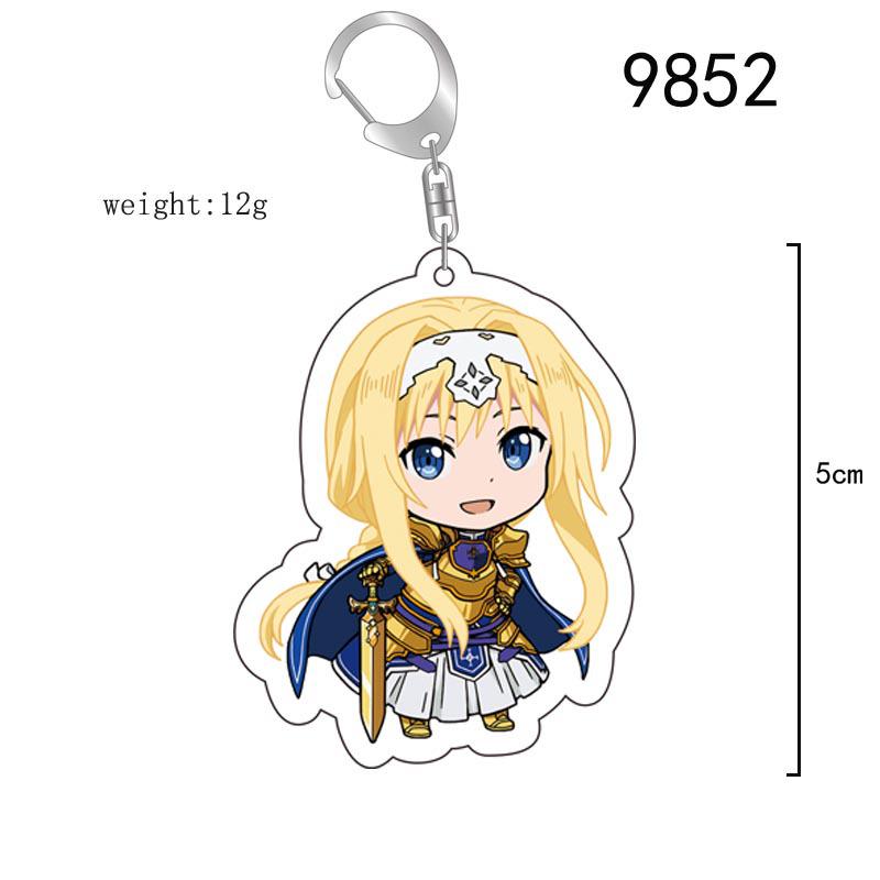 Sword Art Online Acrylic Keychain: Asuna, Sinon, Kirito Anime Charm