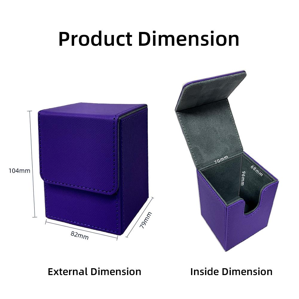 Torson High Quality PU Leather Trading Card Storage Box Hot Sale Hand Sewn TCG/CCG/LCG Game Deck Boxes for Card Deck Storage