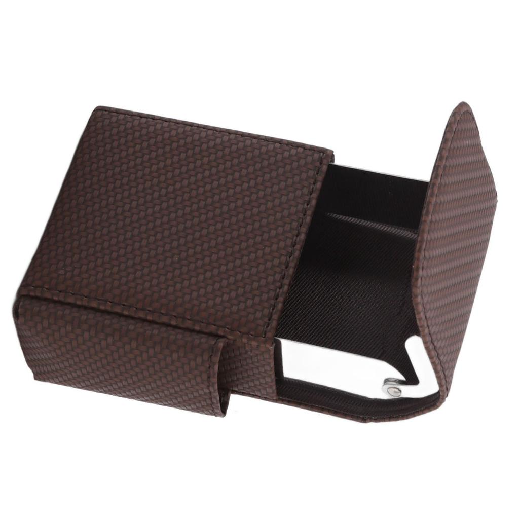 PU Leather Cigarette Box Woven Pattern Cigarette and Lighter Holder Multifunctional 20 Pieces Cigarette Case
