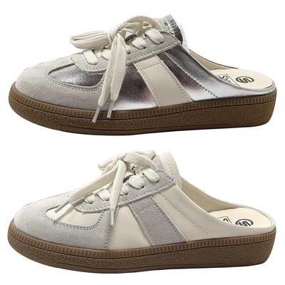 Damen Canvas Pantoletten Schuhe Klassische Loafer Damen Hausschuhe Bequeme Slip-On Clogs Runde Zehenpartie Walking Sneakers Lässiges Damen Schuhwerk