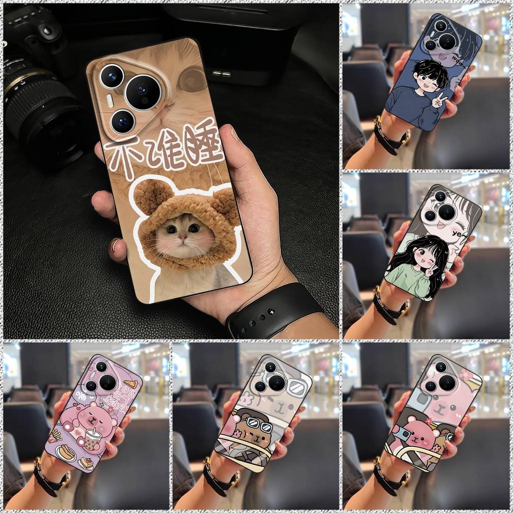 Full wrap Protective Phone Case For Huawei P70 Pro/Pura 70 Pro+ Back Cover TPU Waterproof Cartoon Couple Phone Pouch