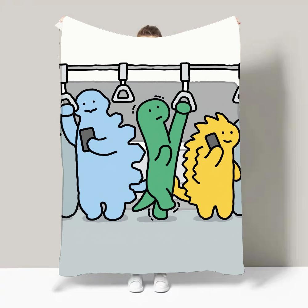 Cartoon J-Joguman Studio Cute Blanket Design Lightweight  For Dorms, Naps, Living Room, Office,Sofa,All-Season