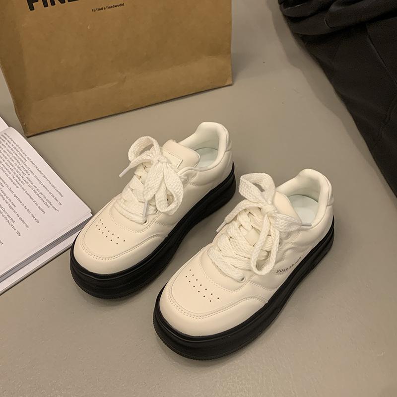 Popular high-end versatile little white shoes heightened thick baseplate shoes women's 2025 new summer leisure sports muffin shoes