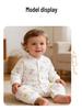 Thickened Double-Breasted Baby Romper: Warm Padded Cotton Suit for Autumn & Winter Crawling, Boneless Design.