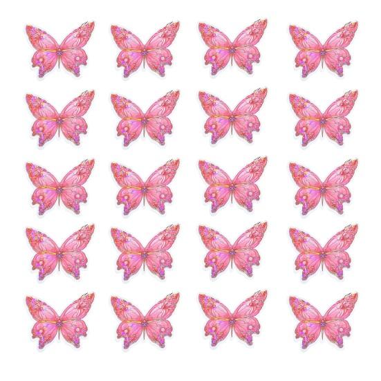 

20 Pcs 2D Large Butterfly Wall Decals Self-Adhesive Butterfly Stickers Peel And Stick Removable Wall Murals for Kitchen Bedroom Living Room розовый
