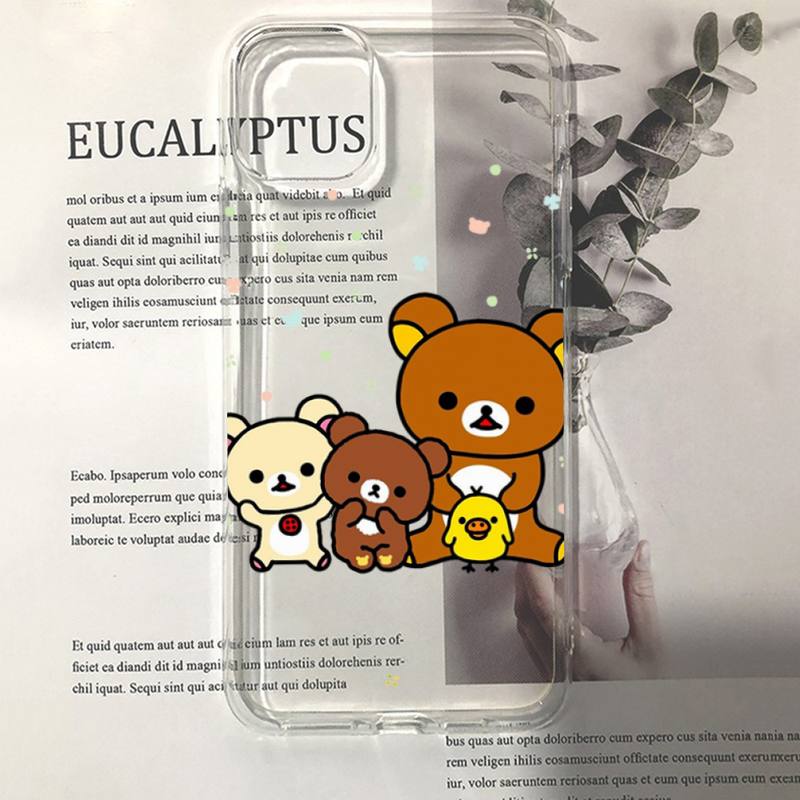 Rilakkuma Kawaii Phone Case For iPhone 11 12 13 14 Mini Pro Max XR X XS TPU Clear Case For 8 7 6 Plus SE 2020