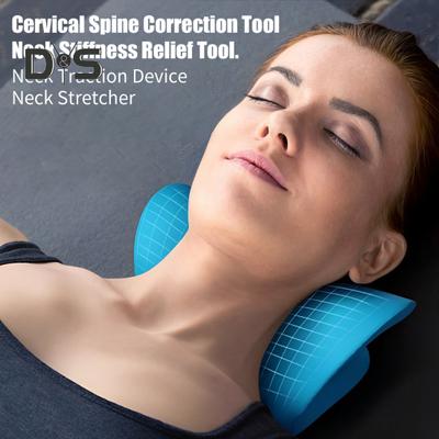 Oreiller d'étirement du cou Dispositif de traction cervicale Correction de la colonne vertébrale Conception ergonomique Oreiller de soutien correcteur de bosse cervicale respirant