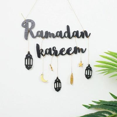 Eid Mubarak Ramadan Dekoracja Ścienna Kareem Wiszący Wisiorek Księżyc Gwiazda Dekoracja Imprezy Muzułmańskiej