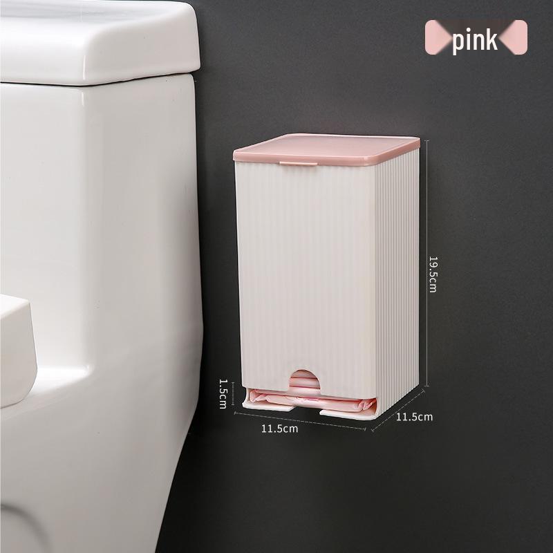 

Настенный многоцелевой ящик для хранения вещей: Органайзер для гигиенических салфеток, бумажных салфеток и ватных палочек с откидной крышкой, пылезащитный дизайн. розовый