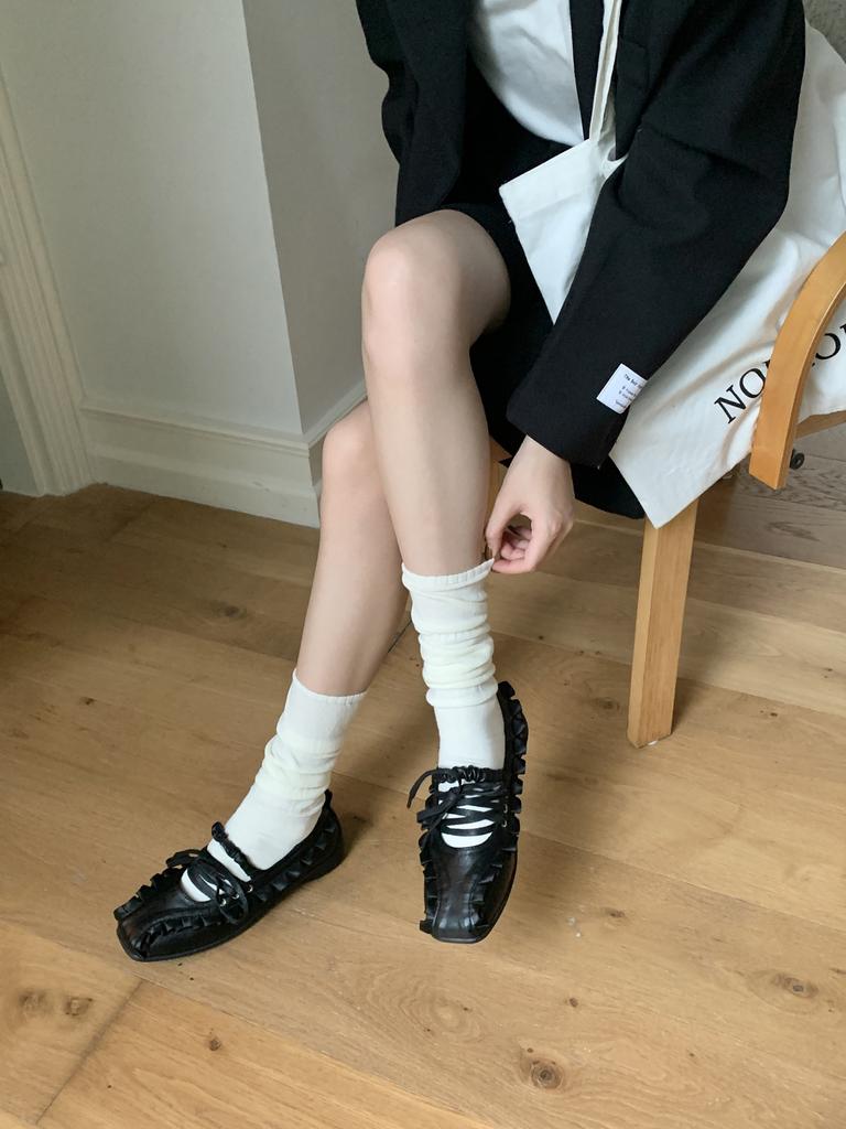 Korean Version of Silver Ballet Style Thick-soled Light-mouth Bow Single Shoes Women's 2025 New Models with Skirt Temperament Mary Jane Shoes