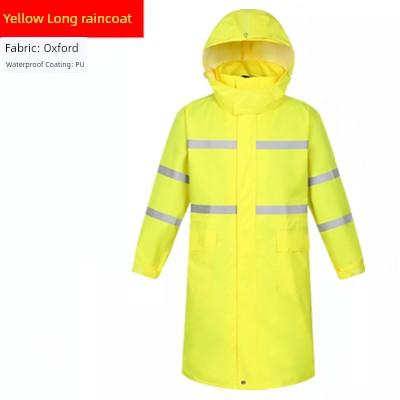 Rainproof Long Reflective Raincoat Adult Breathable Sanitation Property Security Duty Labor Protection Trench Coat Full Body Raincoat
