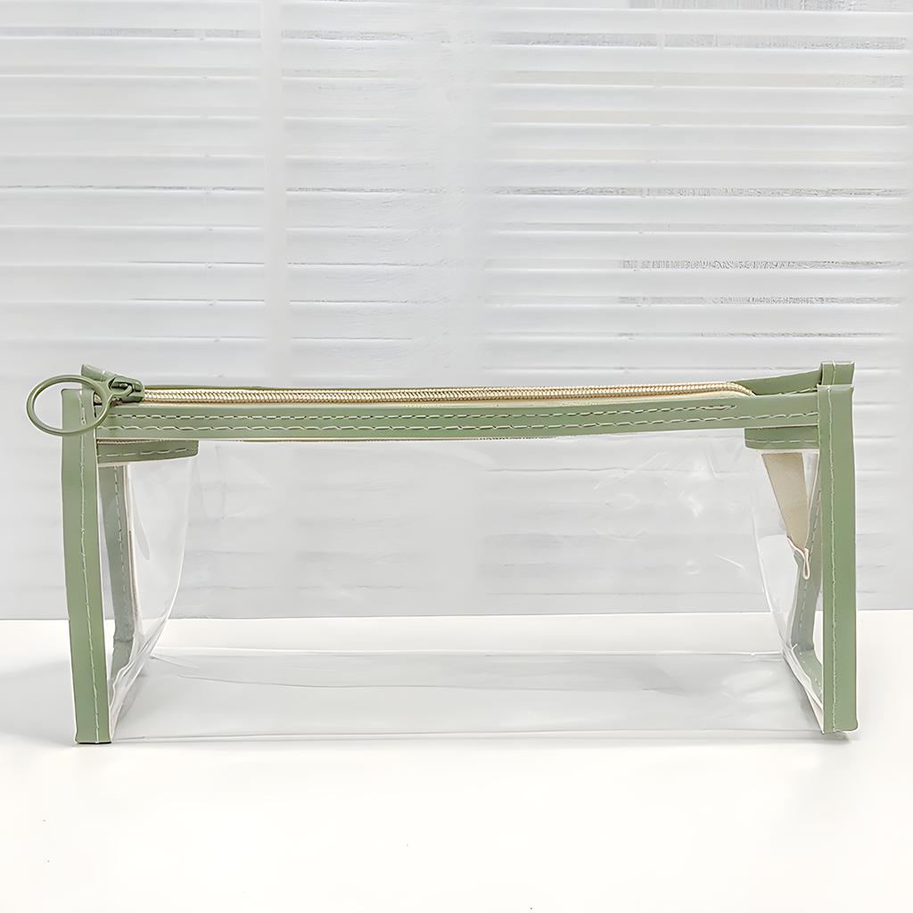 Clear Pencil Pounch Pen Case,Waterproof  Toiletry Cosmetic Makeup Bag, Multifonction Stationery Organizer for Students Adults Te