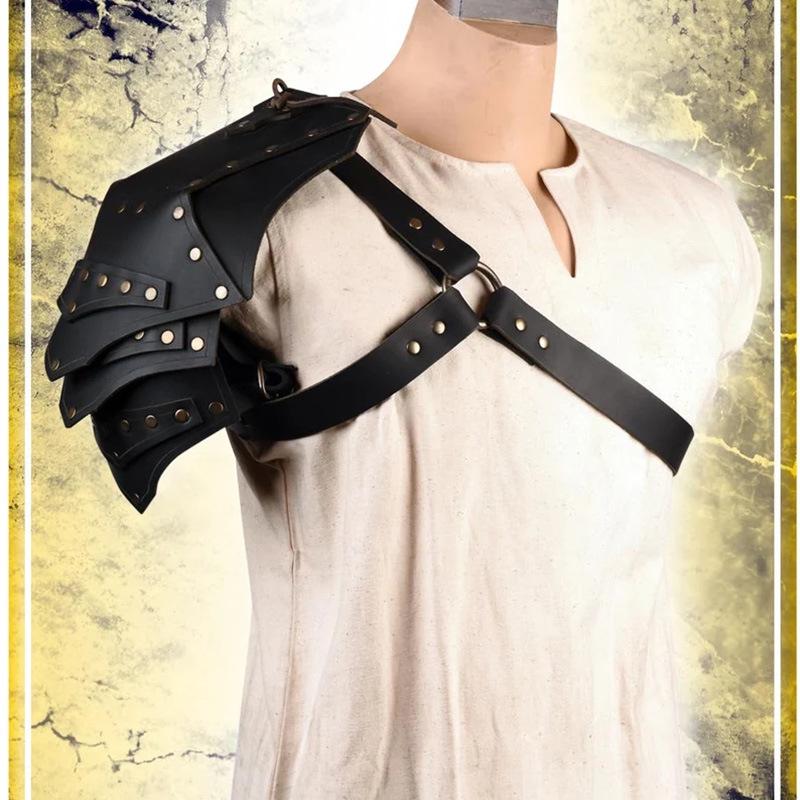 Medieval Viking Warrior Pauldrons Halloween Cosplay Armor чёрный
