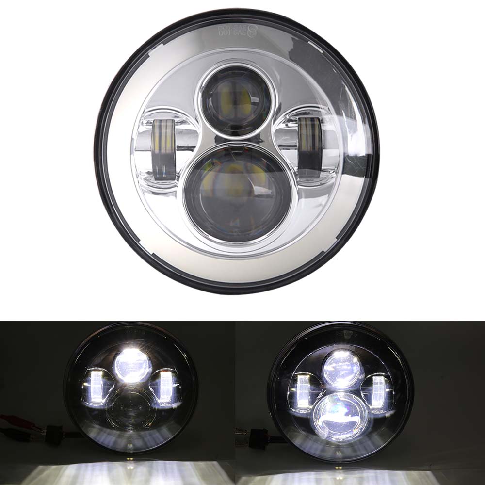 Motorcycle Halo 7 Inch Led Headlight For Yamaha Royal Star Venture XVZ1300 7Inch Round DRL Headlamp For JK
