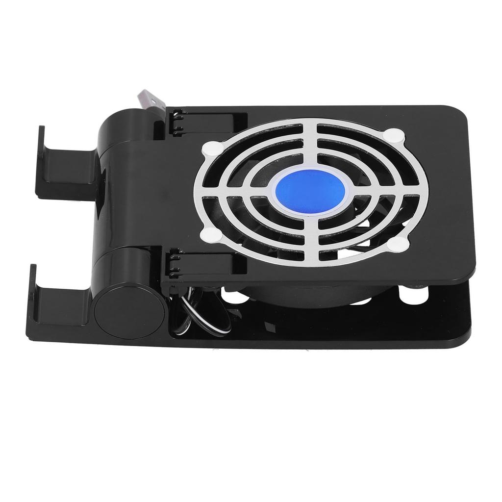 Three in One Aluminum Alloy Tablet Stand Non Slip DC Fan Desktop Phone Mount Radiator(Black )