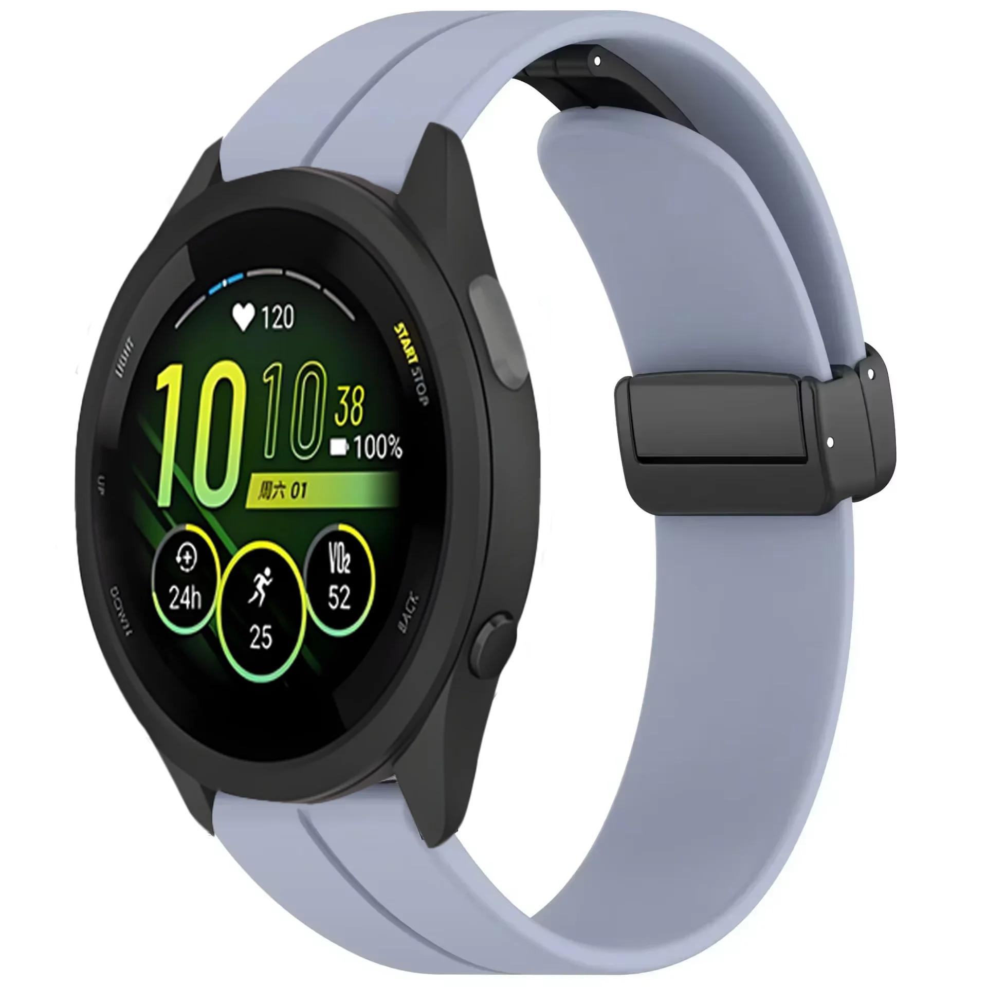 

20mm 22mm Silicone Magnetic Buckle Strap for Garmin Forerunner 165 965 265 55 Bracelet Wristband For Garmin Active 5 Venu 3 Belt For Garmin 165 светло-фиолетовый